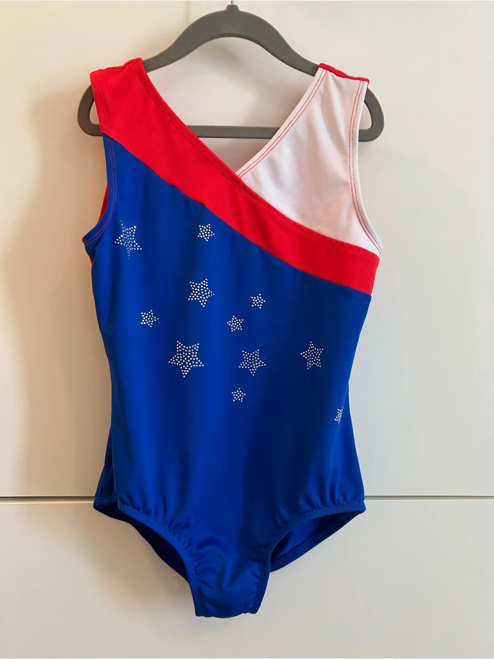 Set of 2 Leotards - Stars and Stripes & Purple, Blue, Pink - Size L (10/12)